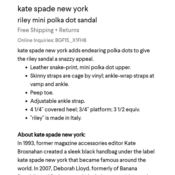 KATE SPADE NEW YORK Riley Mini Polka Dot Sandals 8 M (#6) - Picture 12 of 12